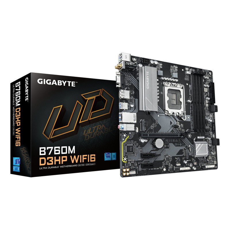 Scheda madre intel gigabyte b760m d3hp wifi6 1700 micro atx 4x ddr5
