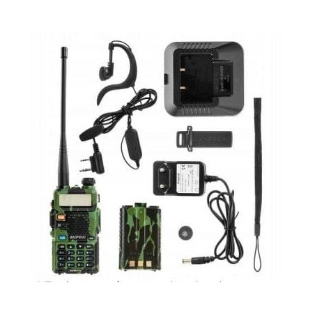 Walkie talkie baofeng uv-5r htq radio dual-band 5w 1800mah