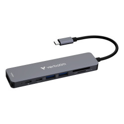 Hub verbatim usb-c 7 porte grigio [32158]