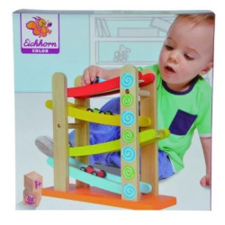 Giocatollo eichhorn pista per auto color in legno con 3 auto multicolore