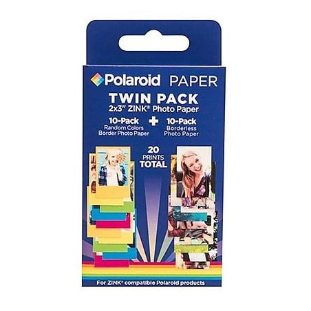 Carta fotografica polaroid polz2x320mix zink twin pack autoadesiva
