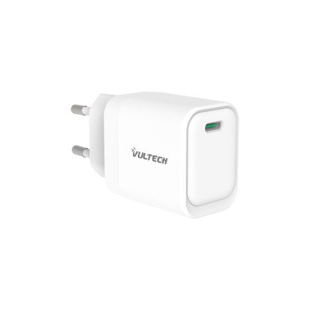 Alimentatore da rete vultech cc20-1c usb-c gan 20w bianco