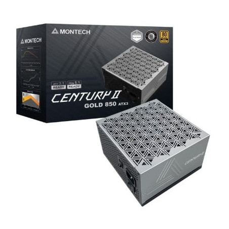 Alimentatore 850w montech century ii 80 plus gold atx argento