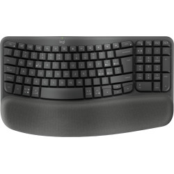 Tastiera logitech wave keys for business wireless + bluetooth grafite