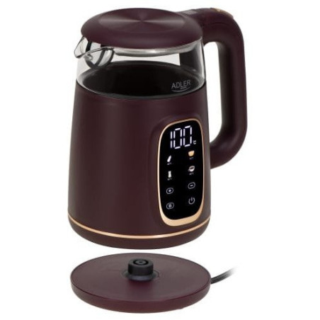 Bollitore elettrico adler ad 1305 con display led 1.7l/2200w bordeaux