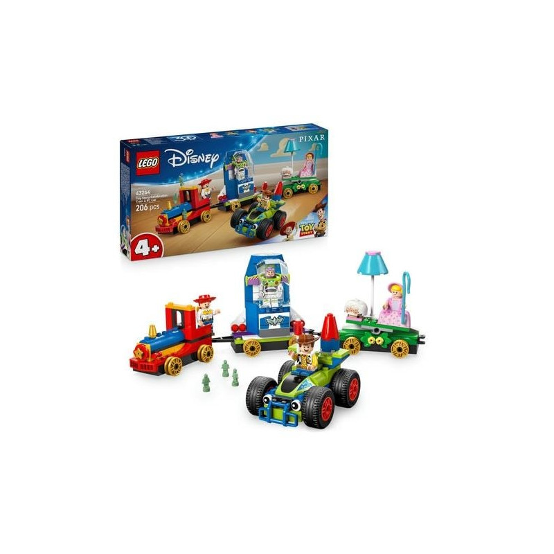 Gioco da costruzione lego disney treno e auto rc per la celebrazione