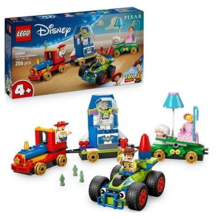 Gioco da costruzione lego disney treno e auto rc per la celebrazione