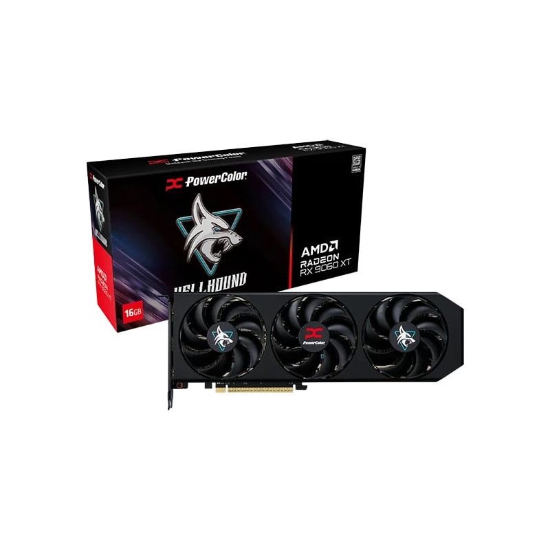 Scheda video amd powercolor radeon rx 9060 xt hellhound 16gb gddr6