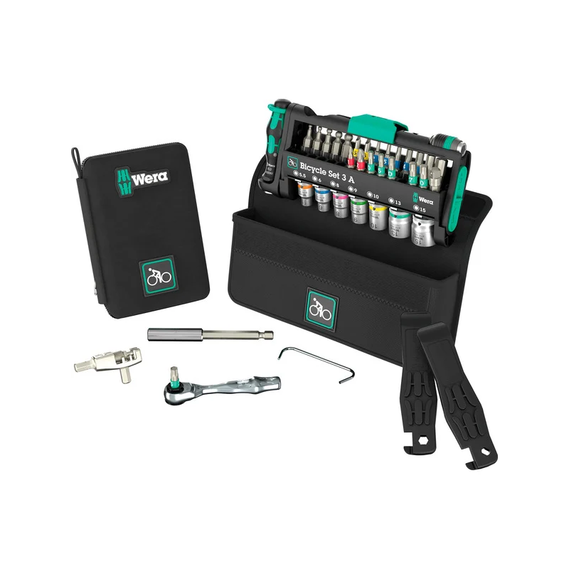 Set di utensili wera bicycle set 3 a nero/verde 40pz [05004188001]