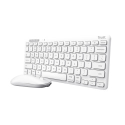 Set tastiera trust wireless/bluetooth qwerty it con mouse bianco