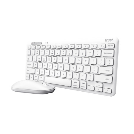 Set tastiera trust wireless/bluetooth qwerty it con mouse bianco