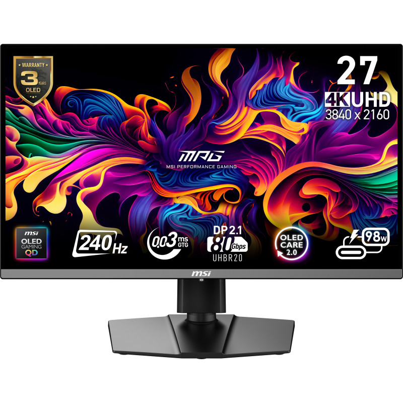 Monitor qd-oled 26.5" msi mpg 272urx qd-oled 4k uhd