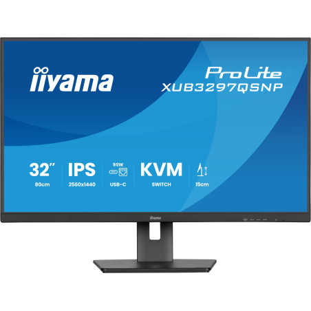 Monitor led 32" iiyama prolite xub3297qsnp-b1 qhd 2560x1440/1ms/classe