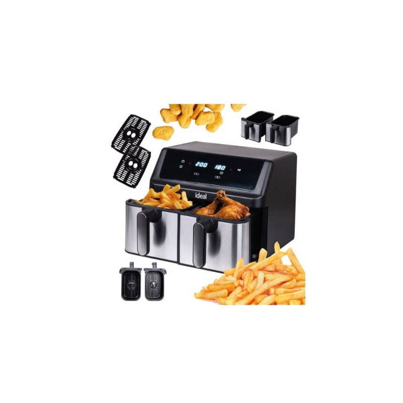 Friggitrice eldom ideal ik1500 dual senza grassi 8 funzioni 9l 2000w