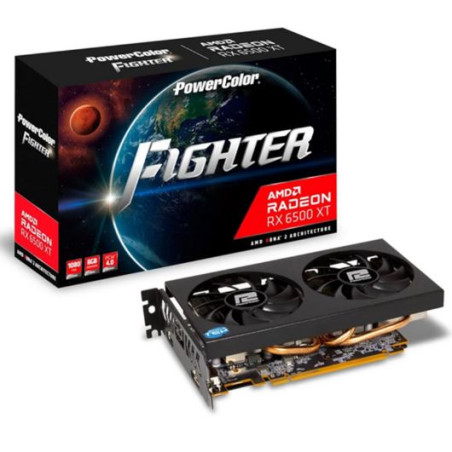 Scheda video amd powercolor radeon fighter rx 6500xt 4gb gddr6 64bit