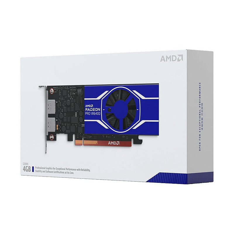 Scheda video amd radeon pro w6400 4gb gddr6 64bit blu [100-300000262]