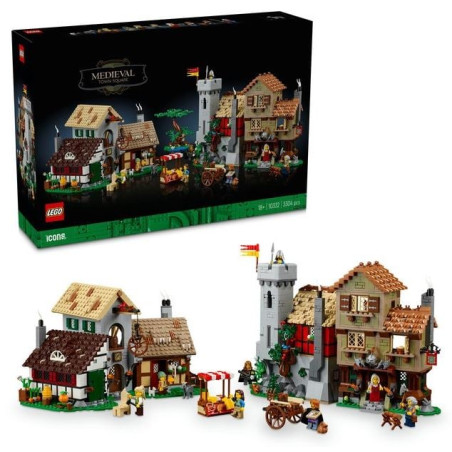 Gioco da costruzione lego icons piazza della citta' medievale