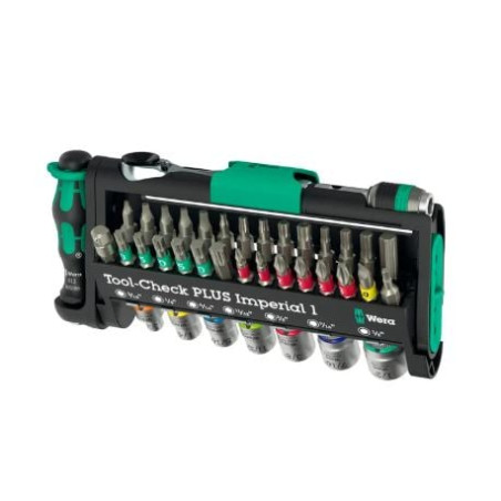 Set di punte cacciavite wera tool-check plus imperial 1 nero/verde
