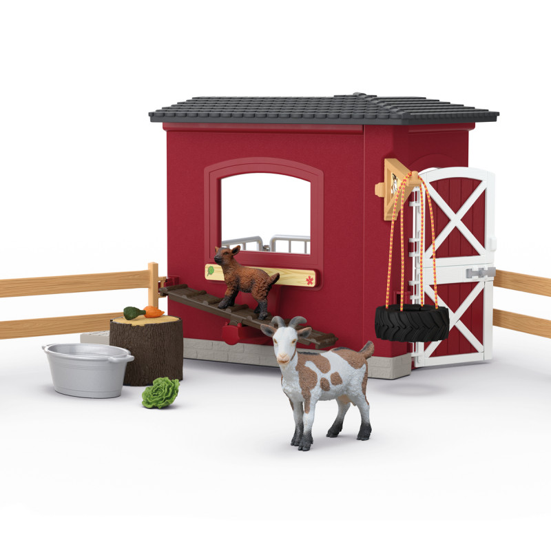Giocattolo schleich 42726 farm world stalla per capre multicolore