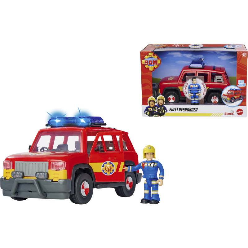 Veicolo giocattolo simba first responder sam pompiere 19cm rosso