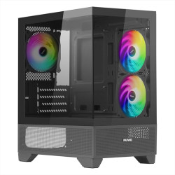 Case nuwo clash ck100 argb mini-tower microatx nero ss [cs1124pw-ck100]