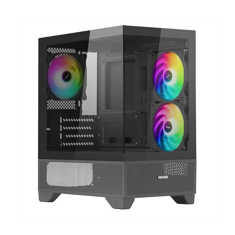 Case nuwo clash ck100 argb mini-tower microatx nero ss [cs1124pw-ck100]