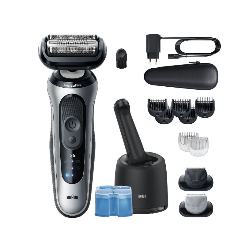 Rasoio elettrico braun serie 6 62-s7650cc argento/nero [8700216647403]