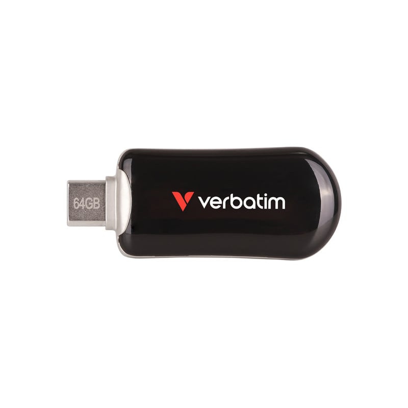 Pen drive 64gb verbatim plectra usb-c 100mbps nero [30224]