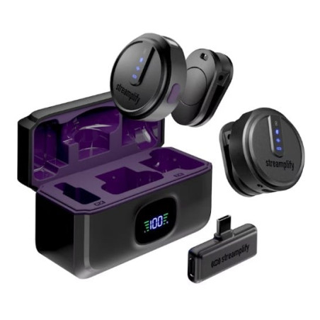 Set di microfoni streamplify mic go portatile wireless usb-c/lightning