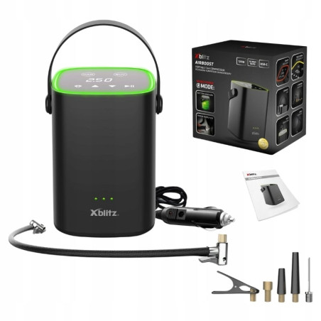 Compressore d'aria xblitz airboost portatile per auto 120w 25l/min
