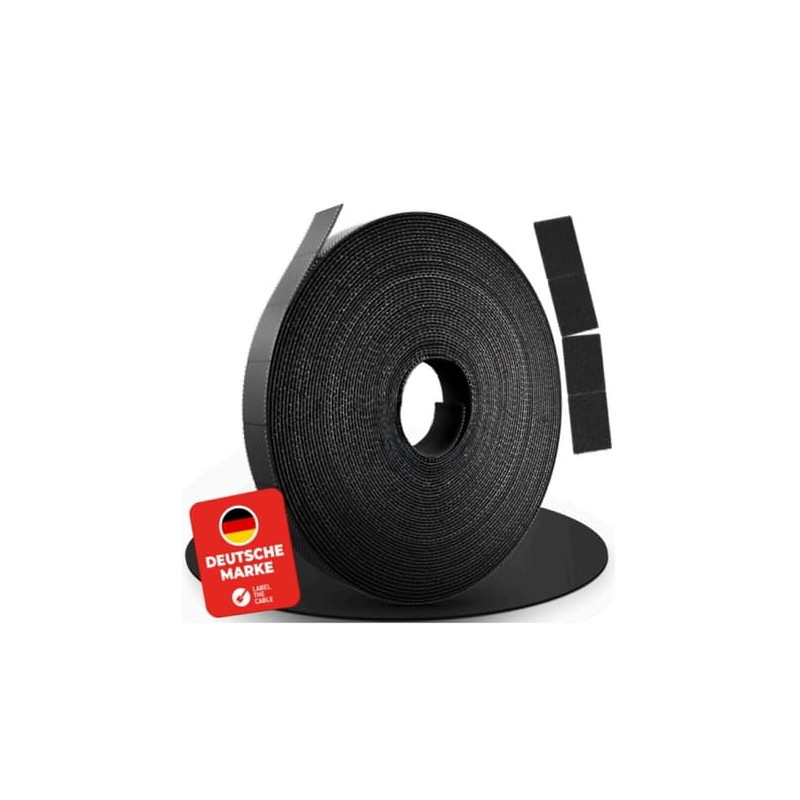 Rotolo di velcro label the cable 3m nero
