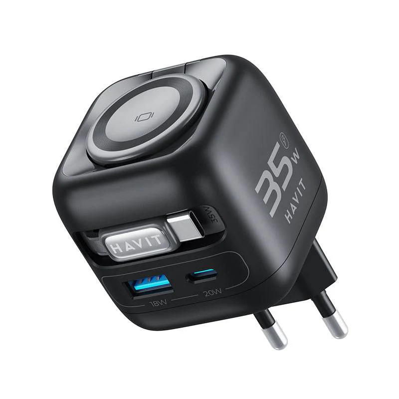 Caricabatterie da viaggio havit uc250 a-eu 35w nero [uc250 a-eu]