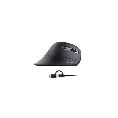 Mouse equip ottico verticale ergonomico cablato 7200dpi 6 tasti nero