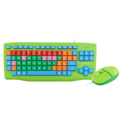 Tastiera e mouse atlantis edu kids e13-k606-it verde