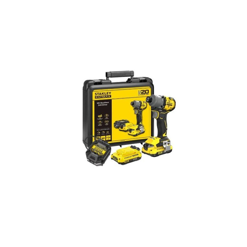 Trapano avvitatore stanley fatmax sfmcf830d2k-qw a percussione