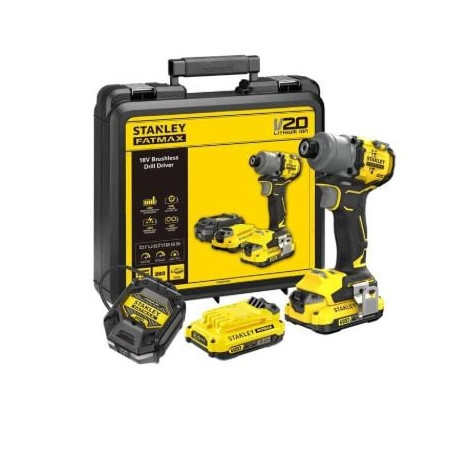 Trapano avvitatore stanley fatmax sfmcf830d2k-qw a percussione