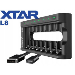 Caricabatterie xtar aa/aaa 1.5v/1.2v 8slot nero [l8]