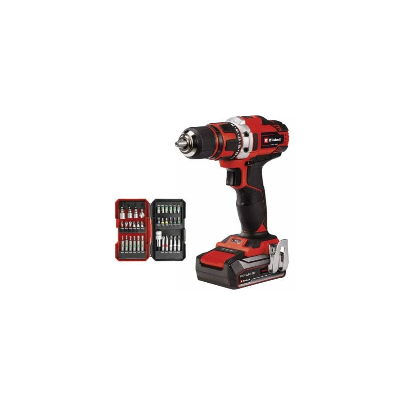 Trapano avvitatore einhell te-cd 18/40 li 18v con batterie rosso/nero