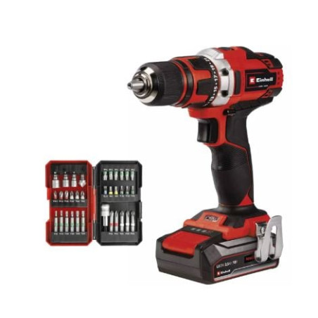 Trapano avvitatore einhell te-cd 18/40 li 18v con batterie rosso/nero