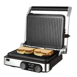 Grill elettrico cecotec rock'ngrill dual 2000w nero/acciaio inossidabile