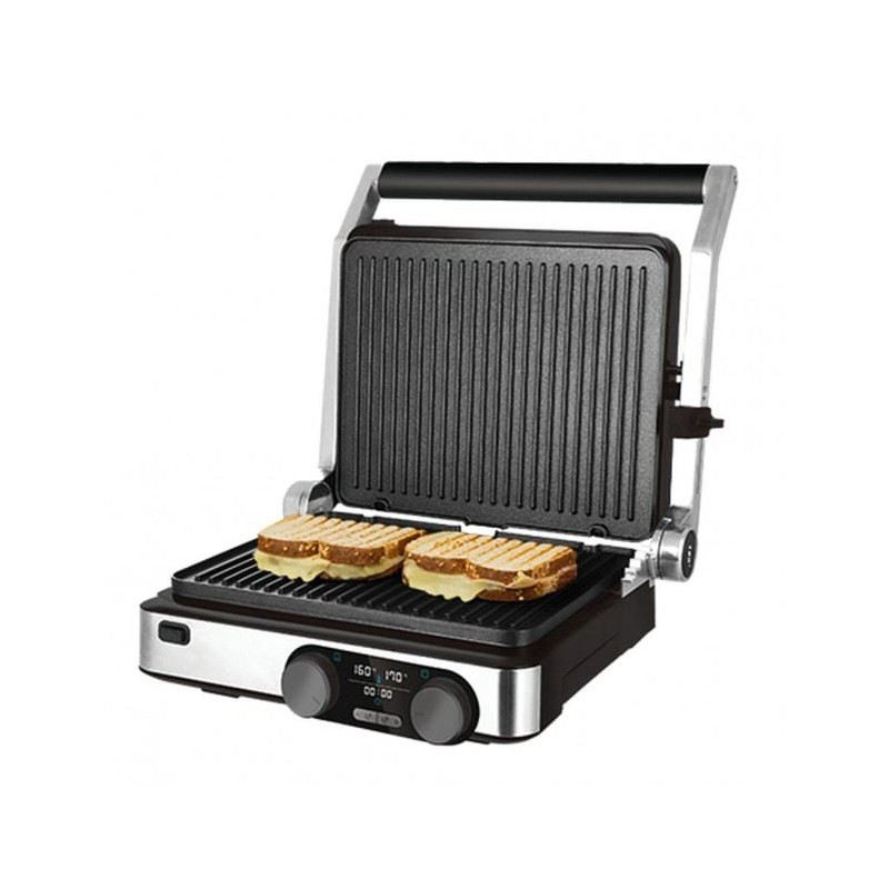 Grill elettrico cecotec rock'ngrill dual 2000w nero/acciaio inossidabile