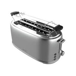 Tostapane cecotec toast 1600 retro double inox 4 fette 1630w acciaio