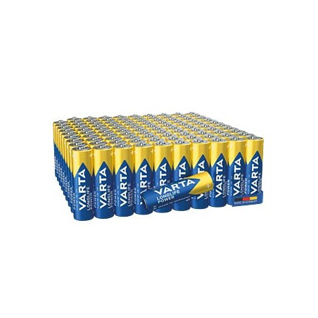 Set di pile alcaline longlife power batterie lr06 aa mignon tray