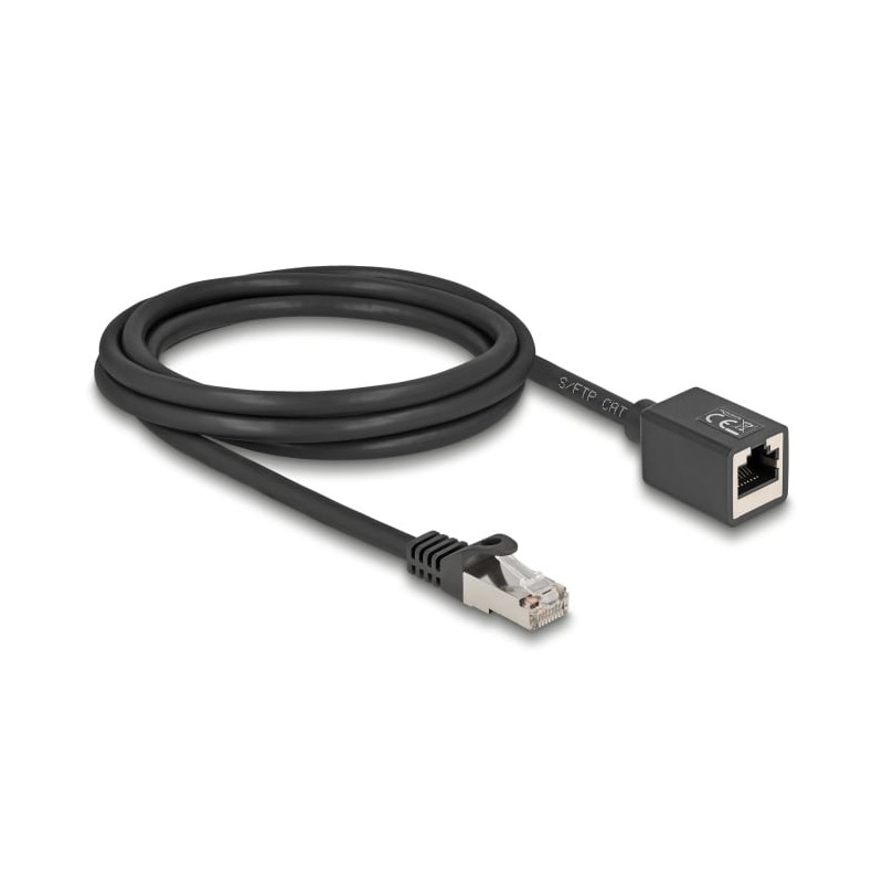Cavo di rete delock 90309 prolunga rj45 cat.6a s/ftp m/f 2m nero