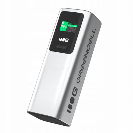 Power bank greencell 25200mah 140w argento [azgceuapbgc25ud]