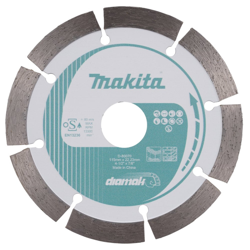 Disco da taglio makita diamak d-80070 diamantato 115mm 115x22.23mm