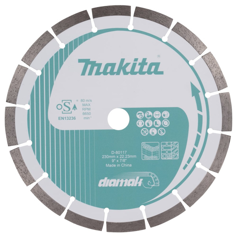 Disco da taglio makita diamak d-80117 diamantato per smerigliatrice