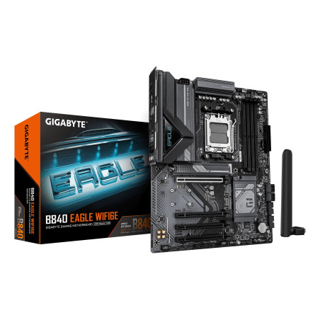 Scheda madre amd gigabyte b840 eagle wifi6e am5 atx 4x ddr5 grigio