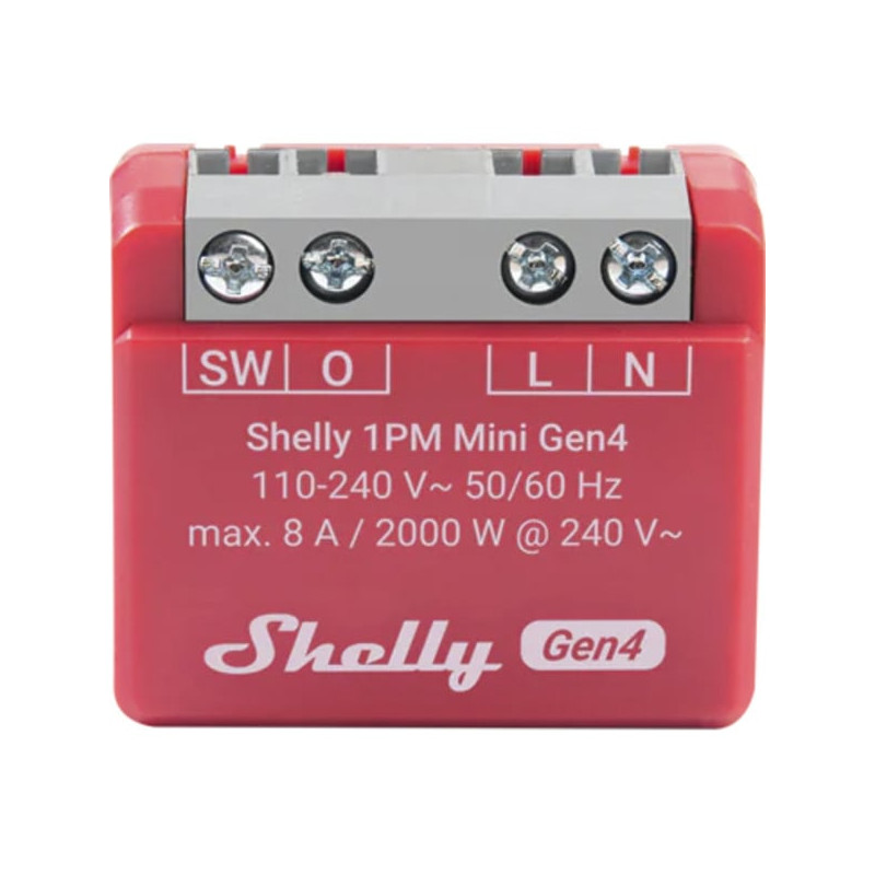 Rele' shelly 1pm mini gen4 smart switch rosso [3800238070809]