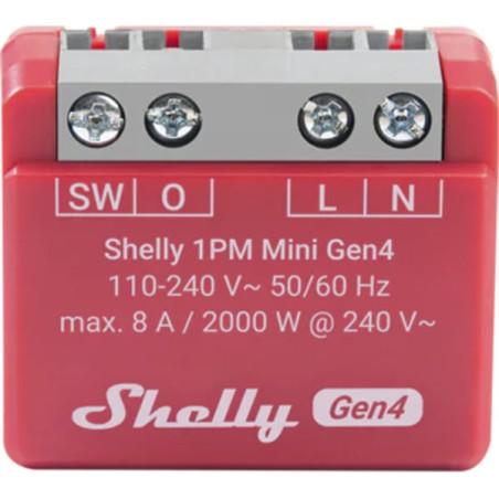 Rele' shelly 1pm mini gen4 smart switch rosso [3800238070809]